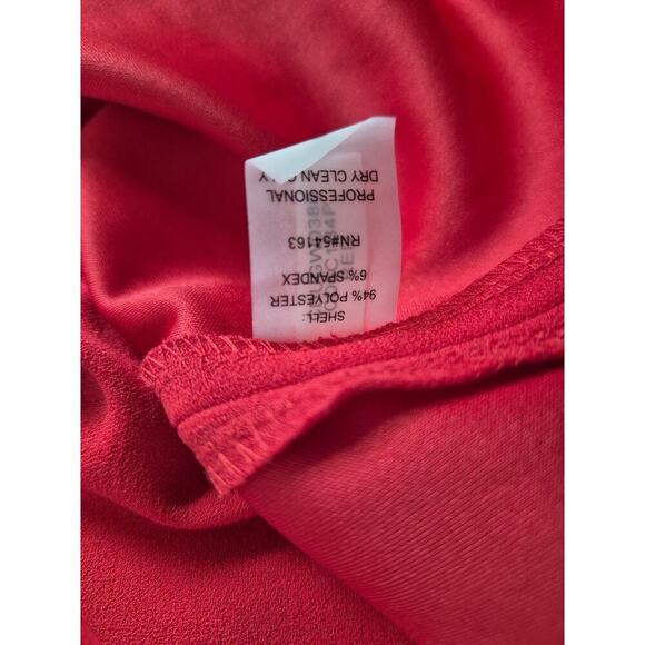 NWT Calvin Klein Poly/Spandex Cherry Red Bodycon Sheath Dress  Sz 14 - Picture 7 of 7